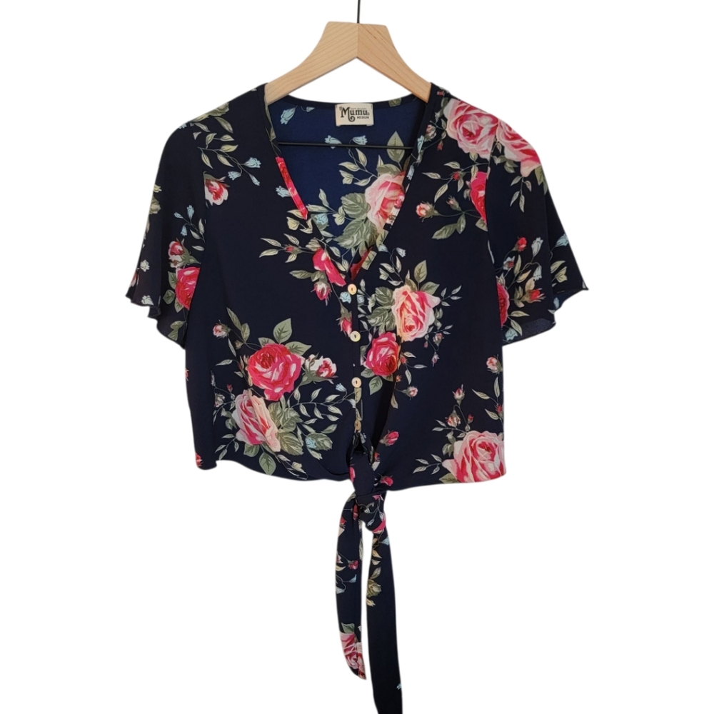 Show Me Your‎ MuMu Tortuga Tie Top Beauty Buds Hard to Find! Size M - Picture 2 of 7